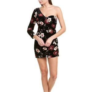 NWT NICHOLAS One-Shoulder Silk-Blend Mini Dress